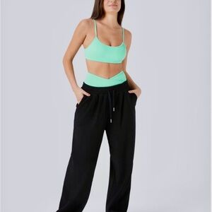 NWT Halara Ribbed Bikini Top Swimsuit Sz Large Sunshine Green